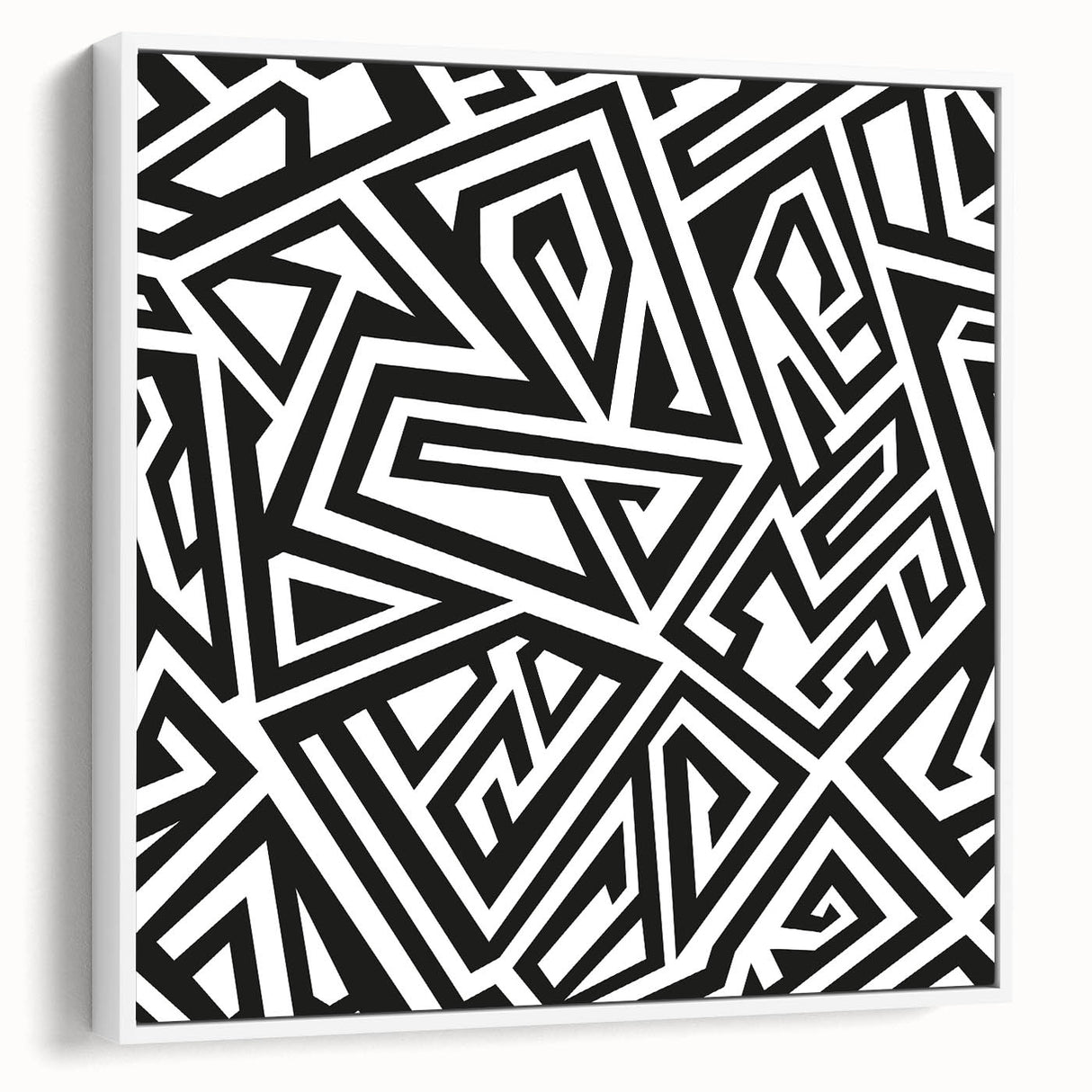 Bold Geometric Black and White Wall Art – Framed & Canvas