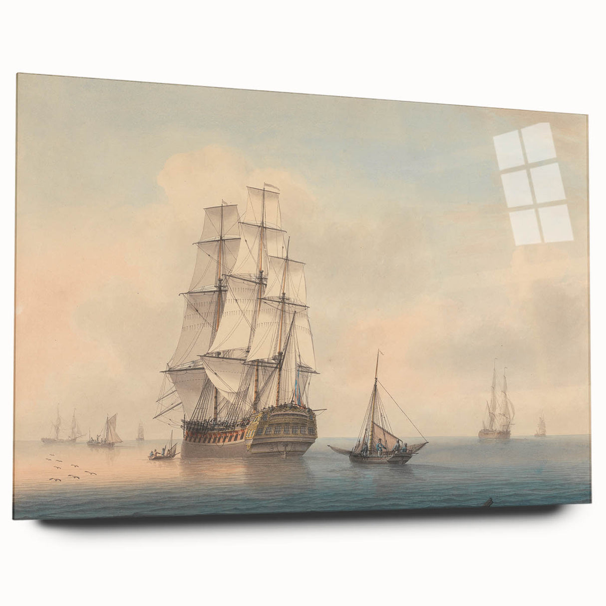 Romantic Art Prints: A Warship Preparing to Leave the Anchorage
