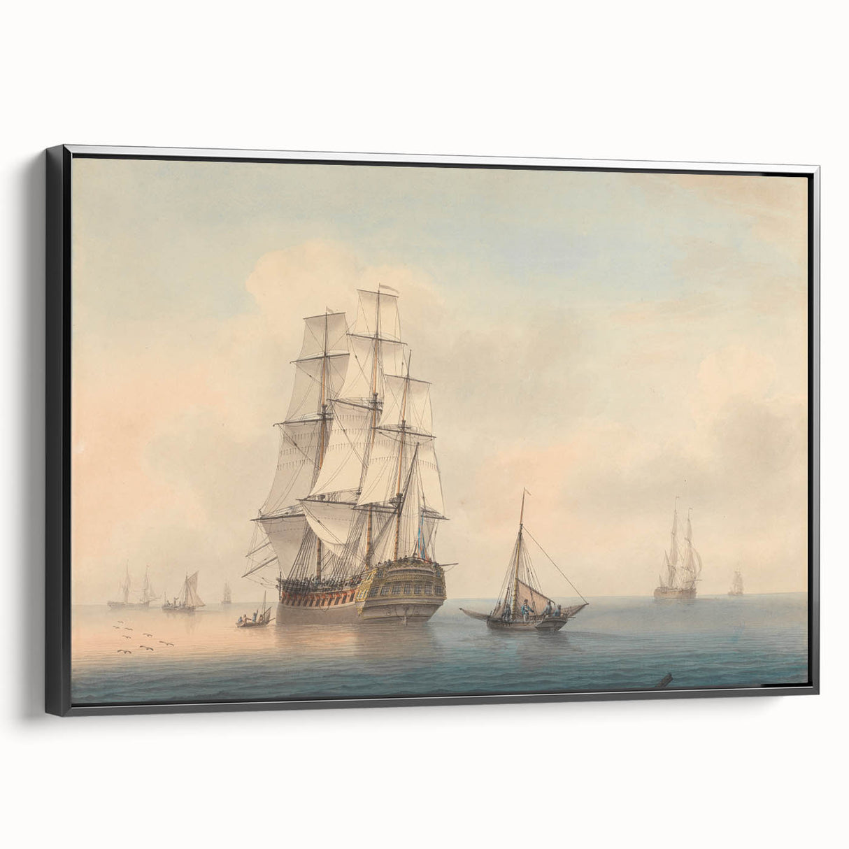 Romantic Art Prints: A Warship Preparing to Leave the Anchorage