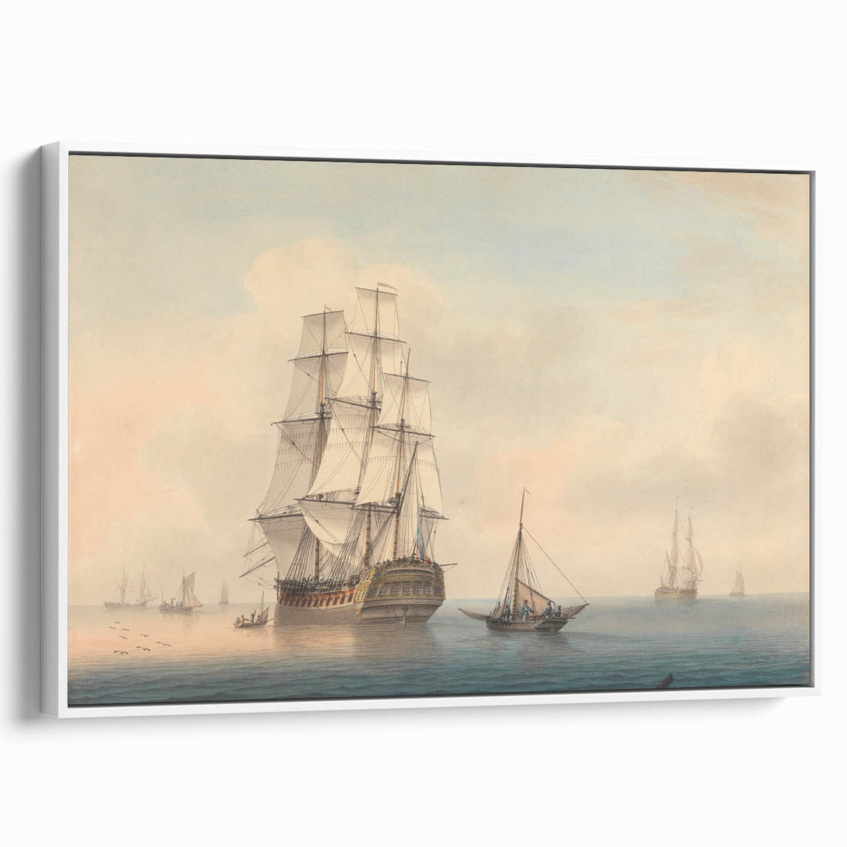 Romantic Art Prints: A Warship Preparing to Leave the Anchorage