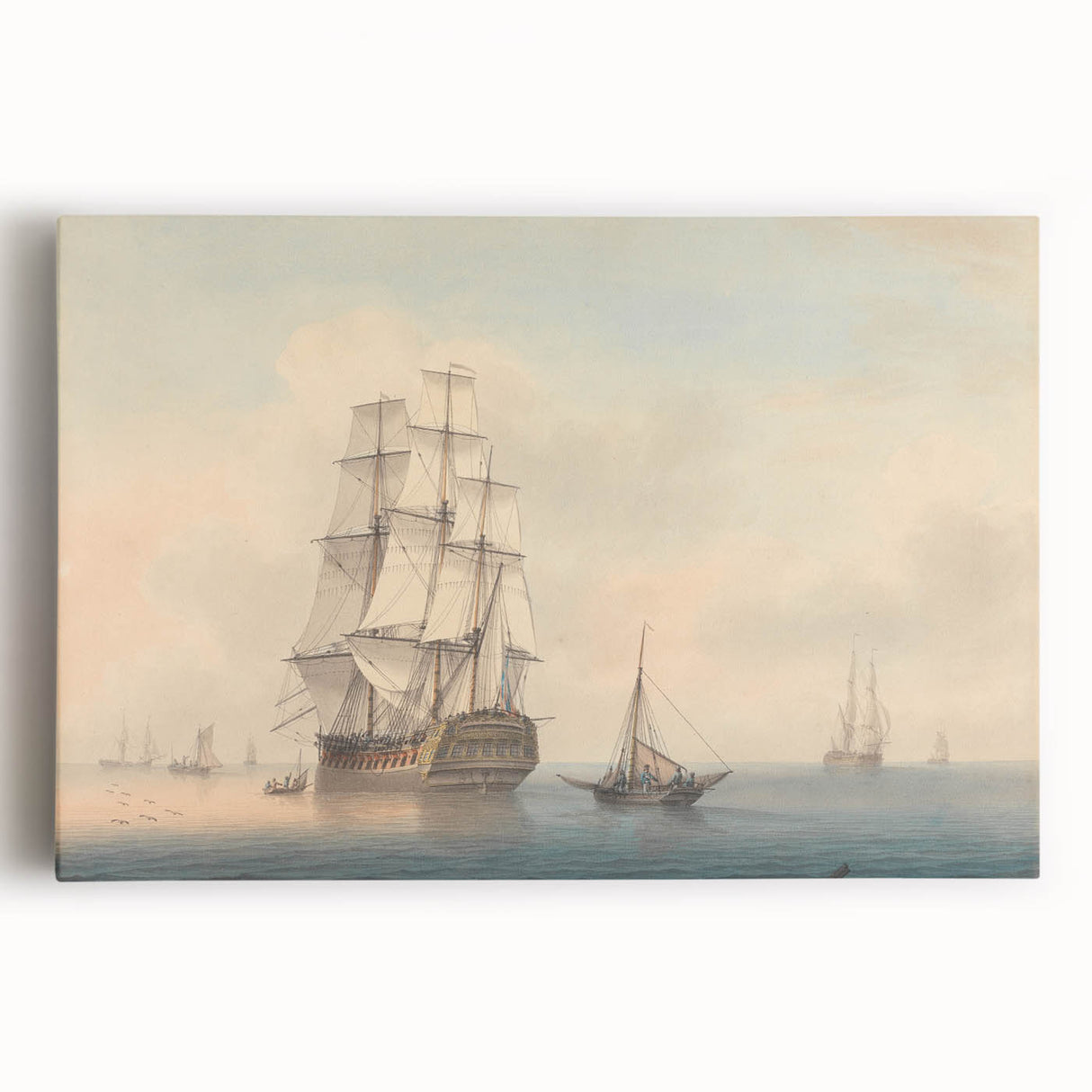 Romantic Art Prints: A Warship Preparing to Leave the Anchorage