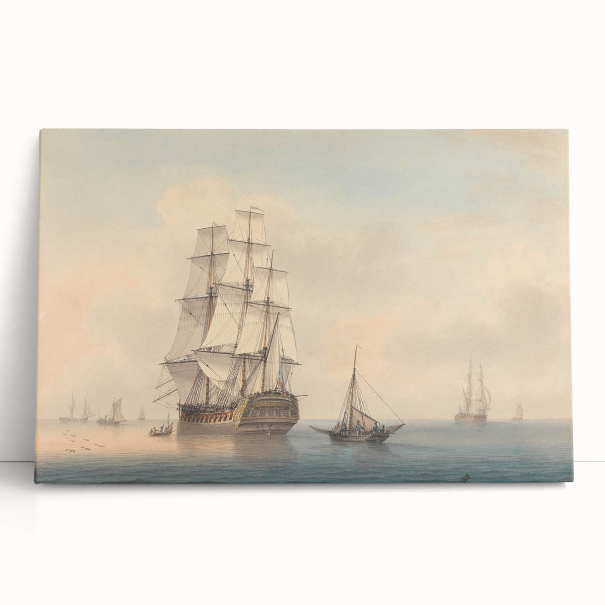 Romantic Art Prints: A Warship Preparing to Leave the Anchorage