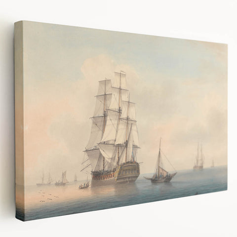 Romantic Art Prints: A Warship Preparing to Leave the Anchorage