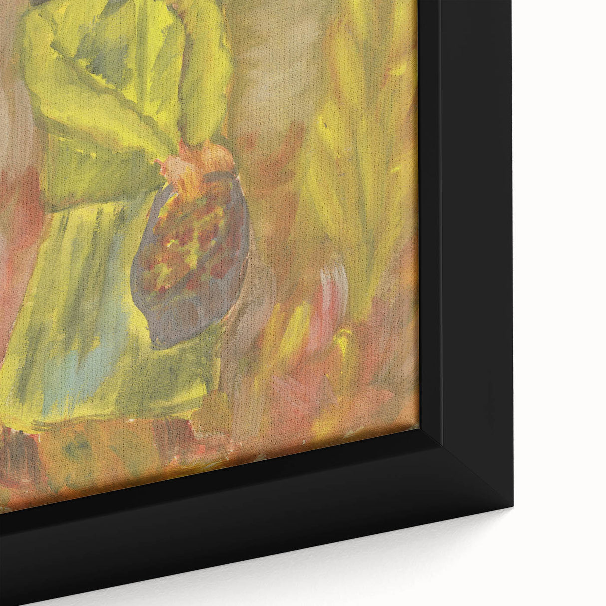 Expressionist Woman with Basket – Vibrant Figurative Wall Art
