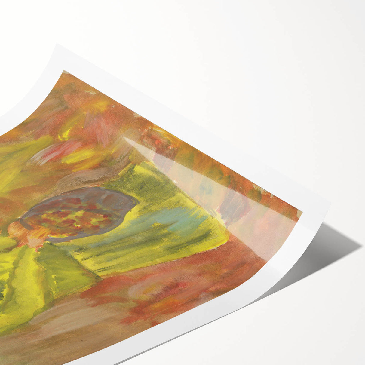 Expressionist Woman with Basket – Vibrant Figurative Wall Art