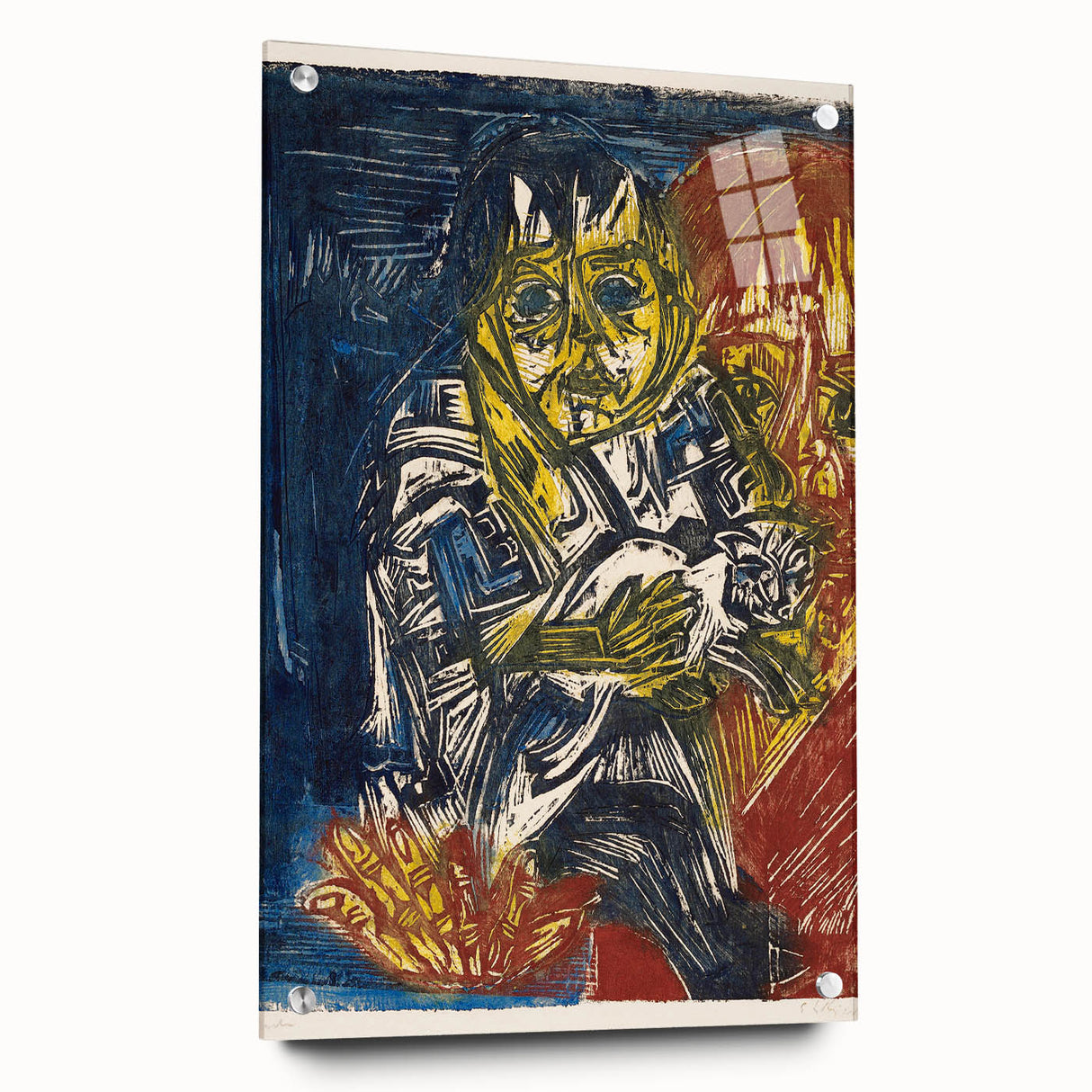 Expressionist Woman and Child – Vibrant Figurative Wall Art