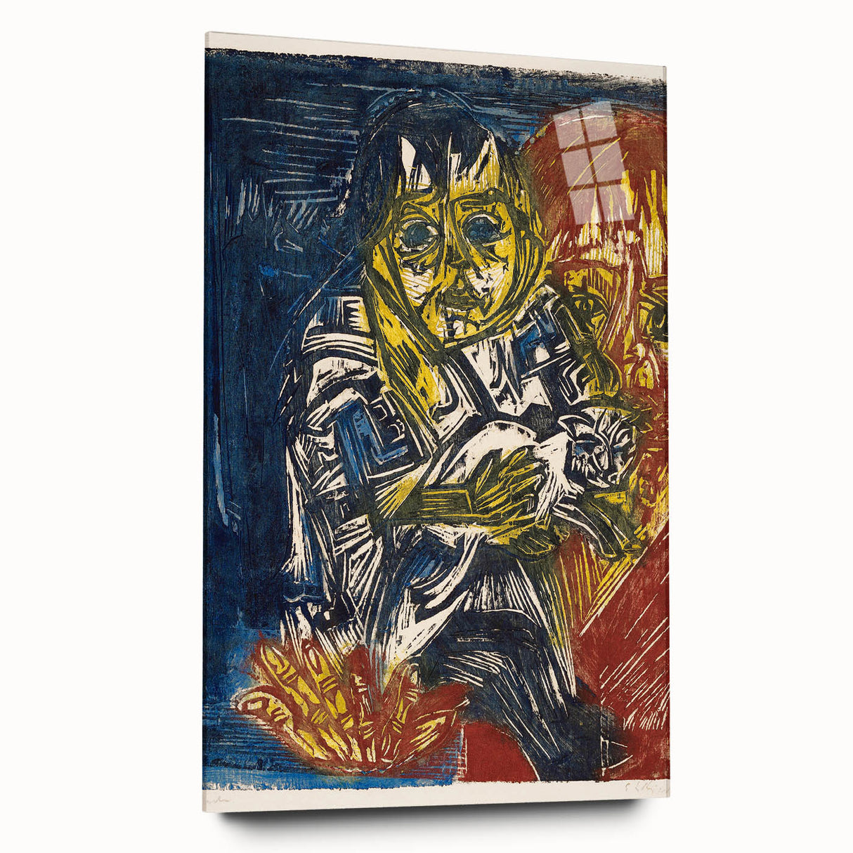 Expressionist Woman and Child – Vibrant Figurative Wall Art