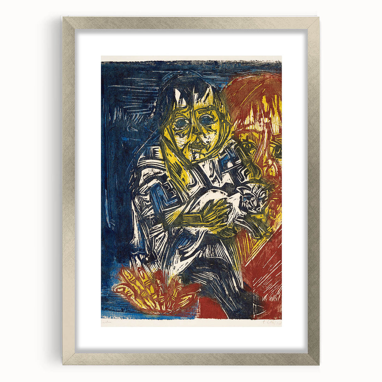 Expressionist Woman and Child – Vibrant Figurative Wall Art