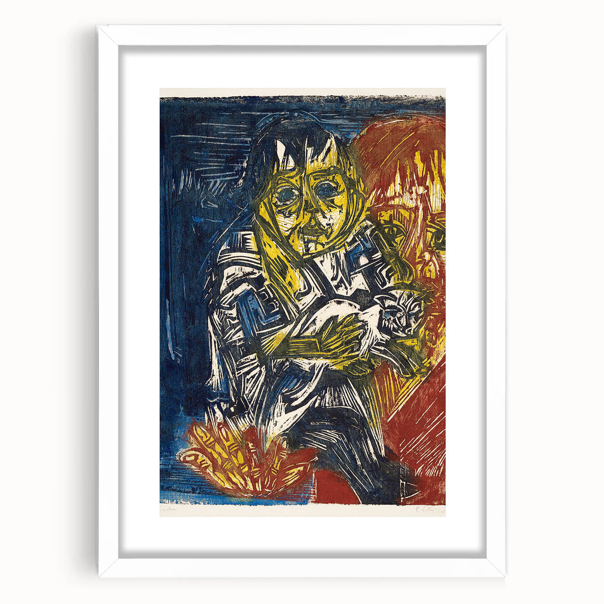 Expressionist Woman and Child – Vibrant Figurative Wall Art