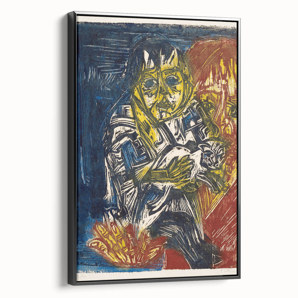 Expressionist Woman and Child – Vibrant Figurative Wall Art