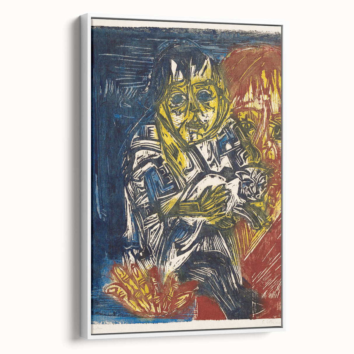 Expressionist Woman and Child – Vibrant Figurative Wall Art