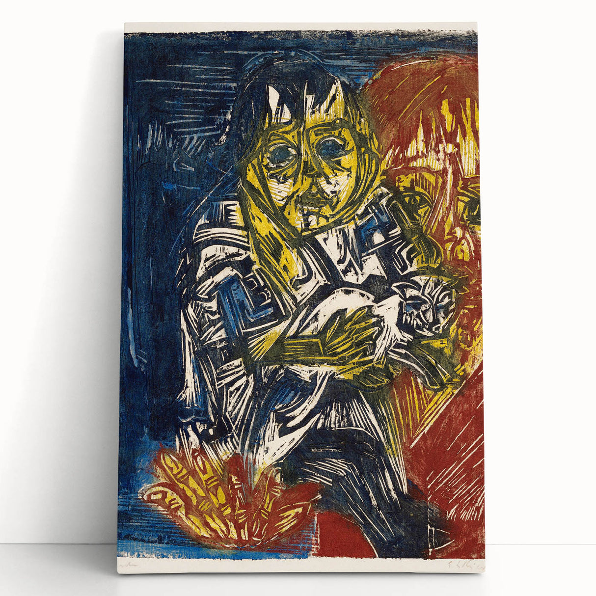 Expressionist Woman and Child – Vibrant Figurative Wall Art