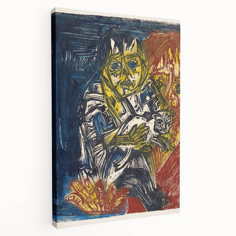 Expressionist Woman and Child – Vibrant Figurative Wall Art