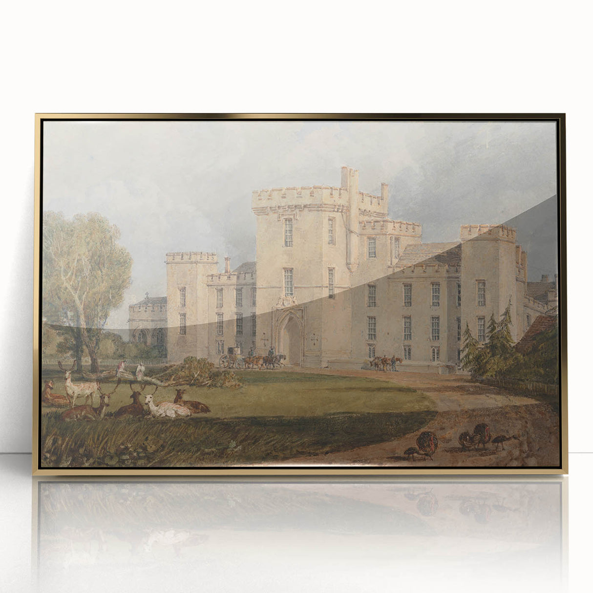 Romanticism Art of Hampton Court - Classic Romantic Era Canvas