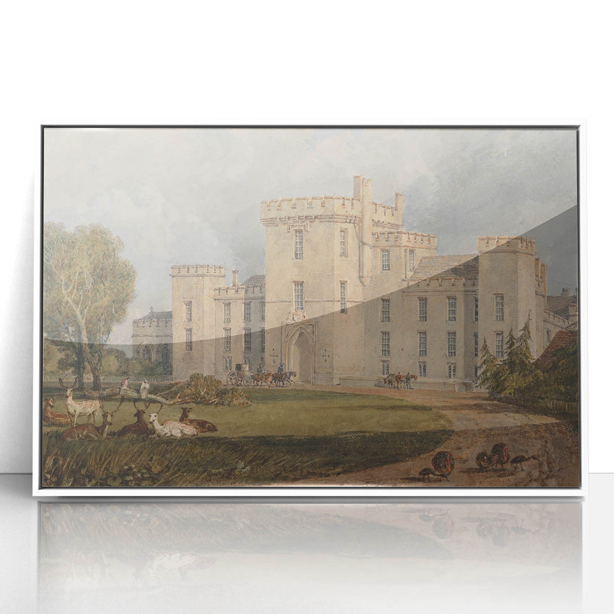 Romanticism Art of Hampton Court - Classic Romantic Era Canvas