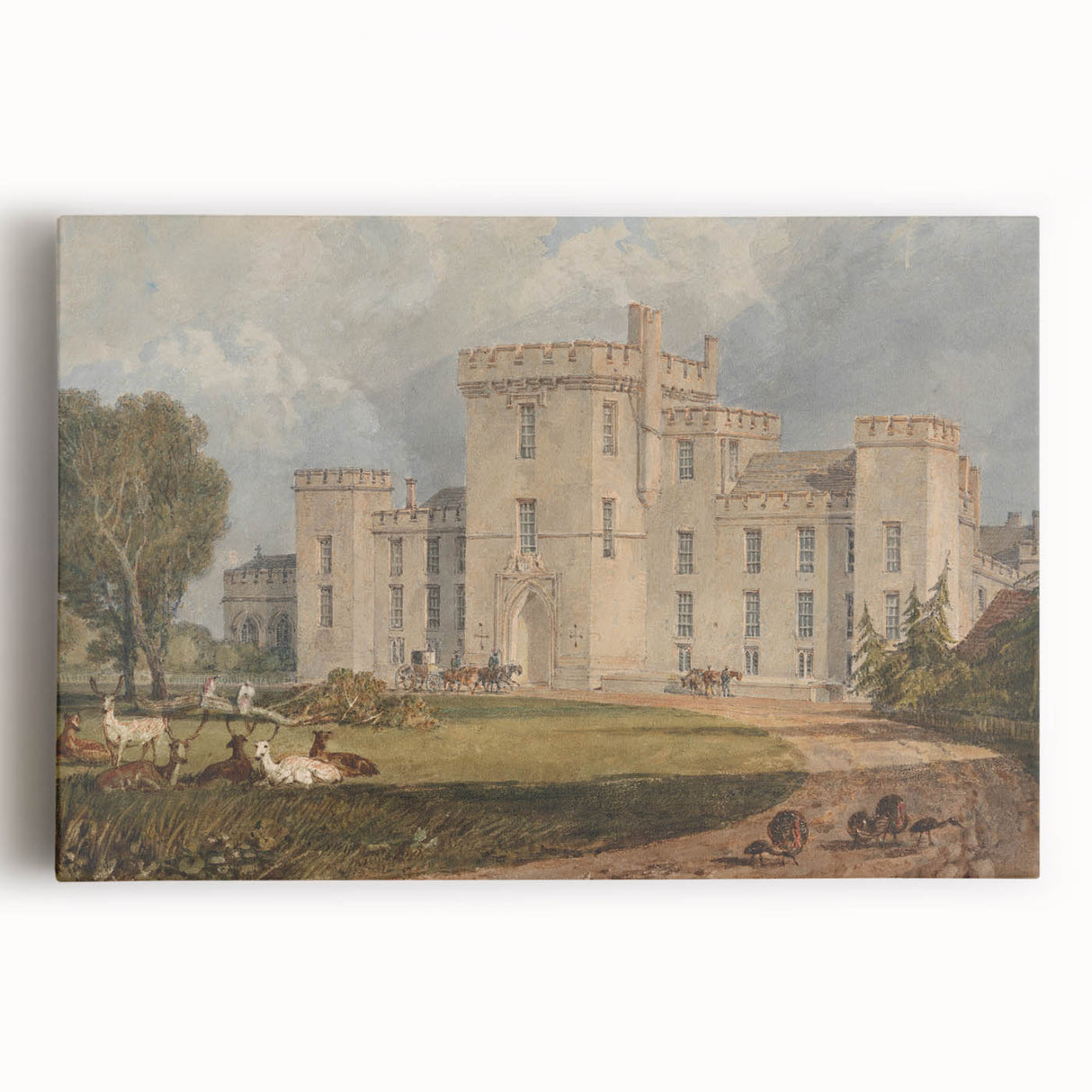 Romanticism Art of Hampton Court - Classic Romantic Era Canvas