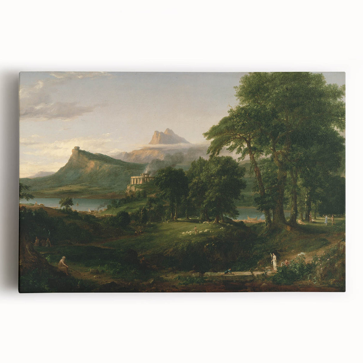 Pastoral Landscape Canvas - Romanticism Art by Thomas Cole