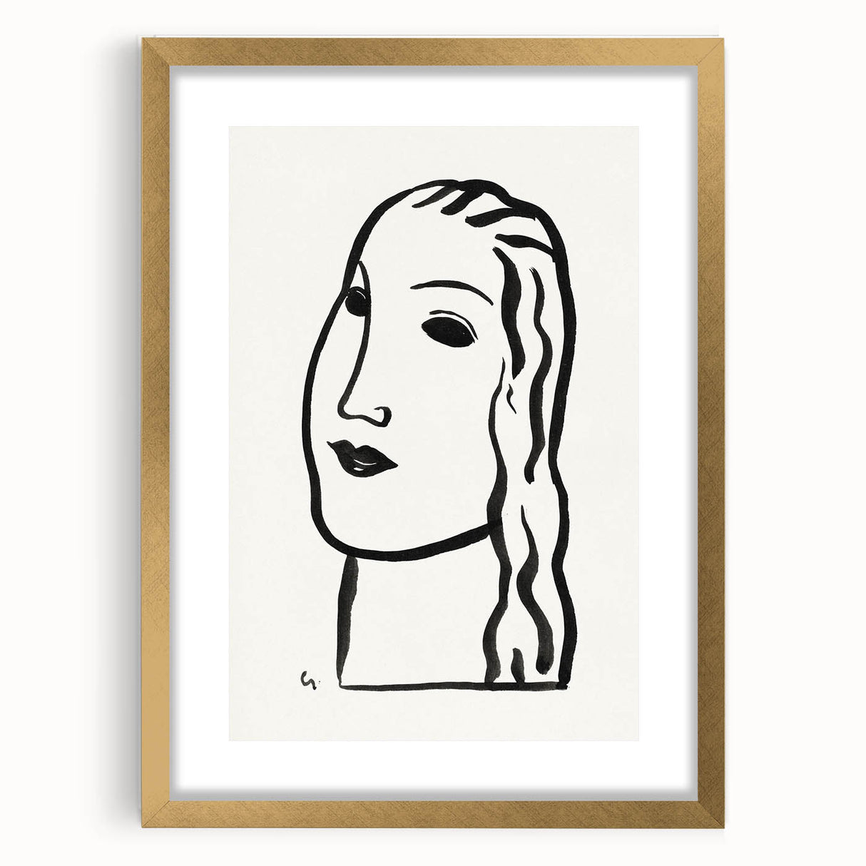 Expressionist Art - "Woman's Head" by Leo Gestel - Minimalist Portrait