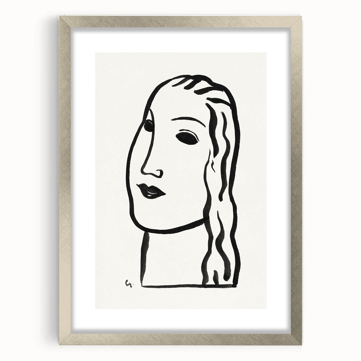 Expressionist Art - "Woman's Head" by Leo Gestel - Minimalist Portrait