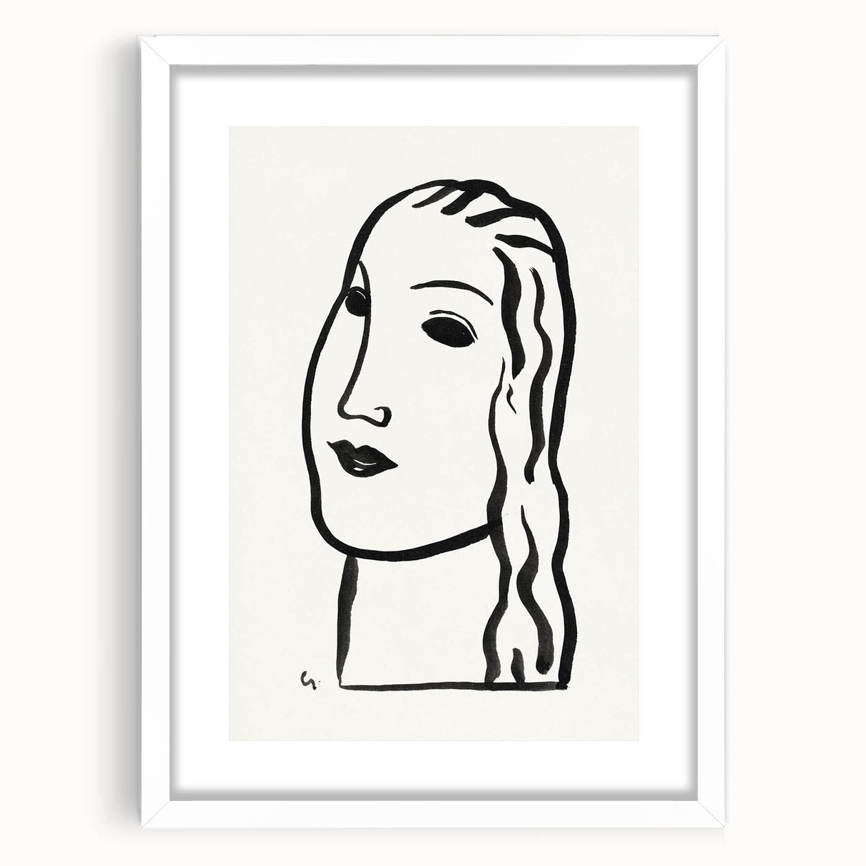 Expressionist Art - "Woman's Head" by Leo Gestel - Minimalist Portrait