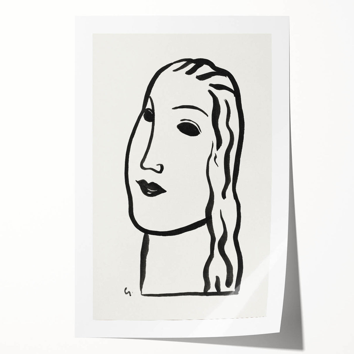 Expressionist Art - "Woman's Head" by Leo Gestel - Minimalist Portrait