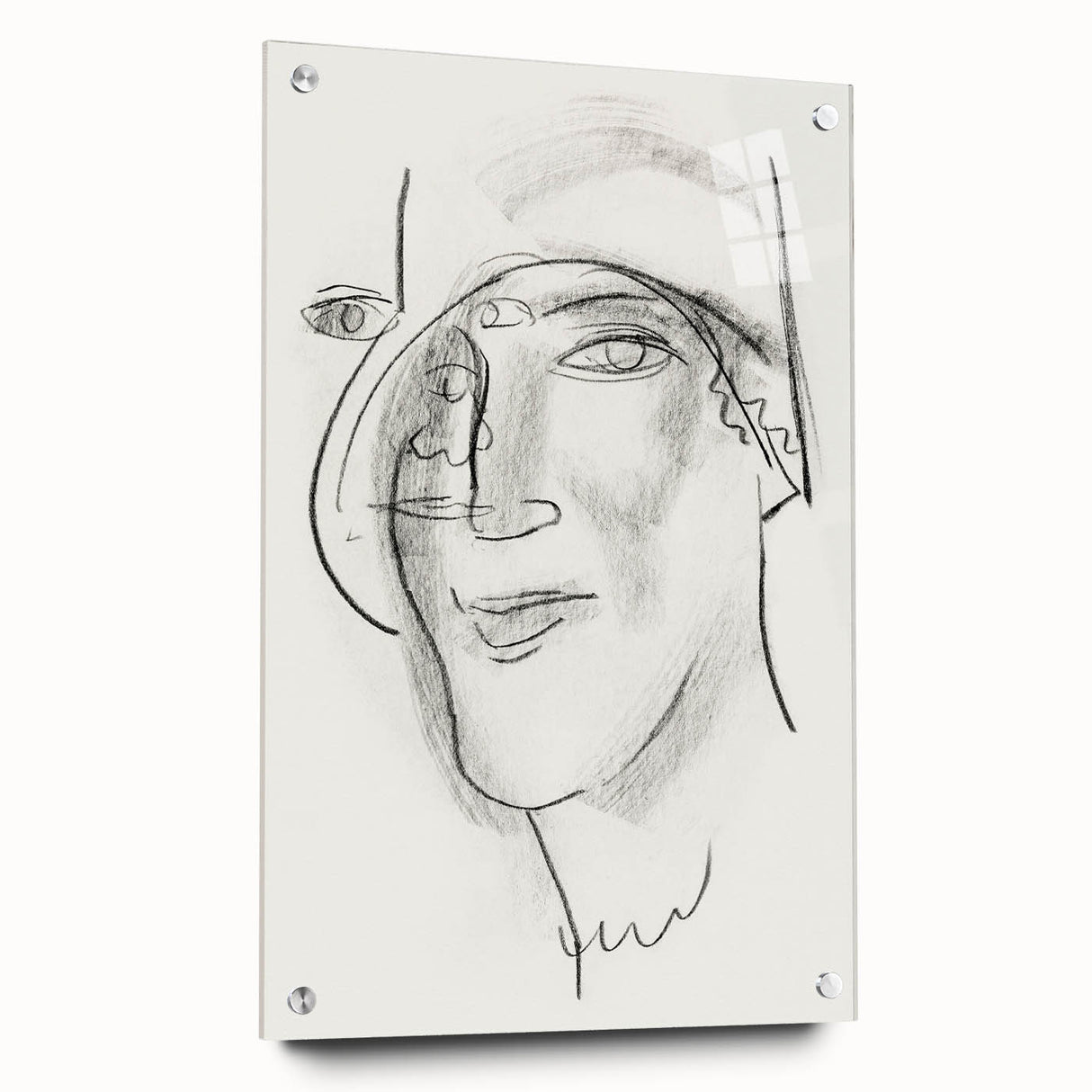 Expressionist Art - "Woman's Head and Face" by Leo Gestel - Charcoal Abstract