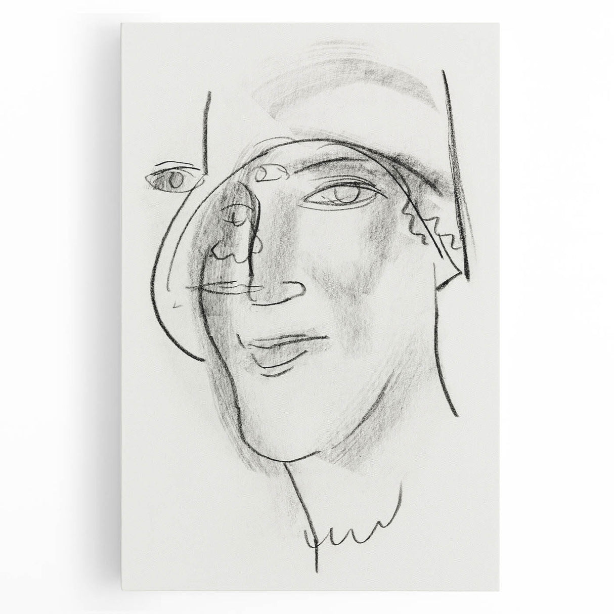 Expressionist Art - "Woman's Head and Face" by Leo Gestel - Charcoal Abstract