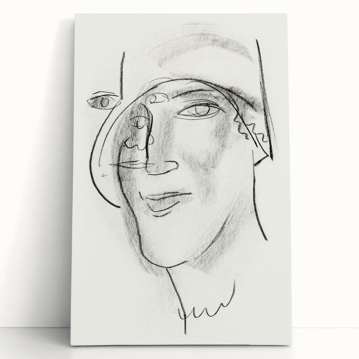 Expressionist Art - "Woman's Head and Face" by Leo Gestel - Charcoal Abstract