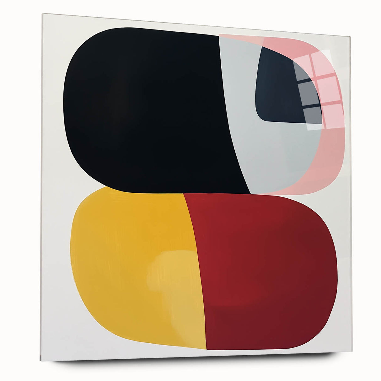 Abstract Art Prints – Bold Modern Color Blocks in Red and Yellow