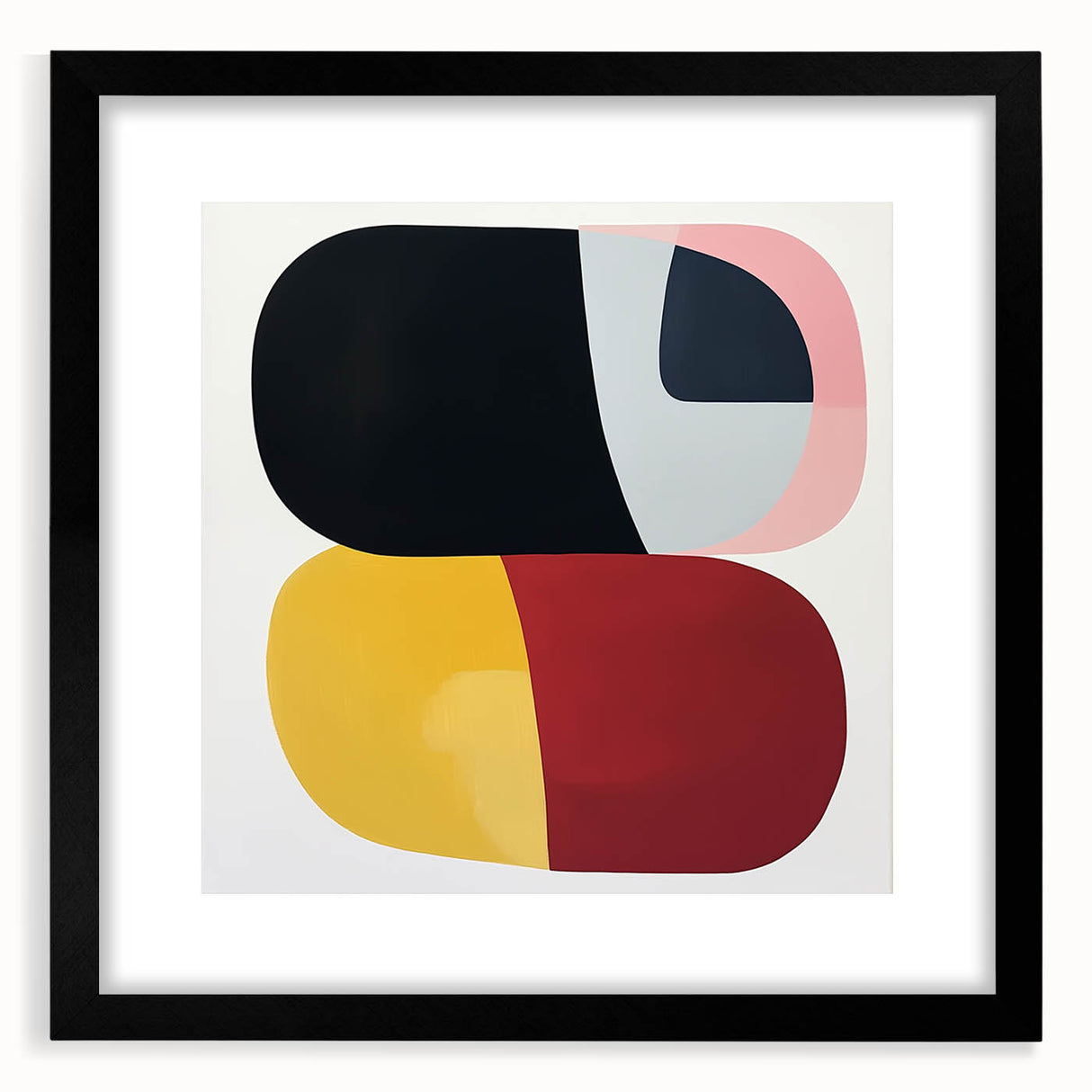 Abstract Art Prints – Bold Modern Color Blocks in Red and Yellow