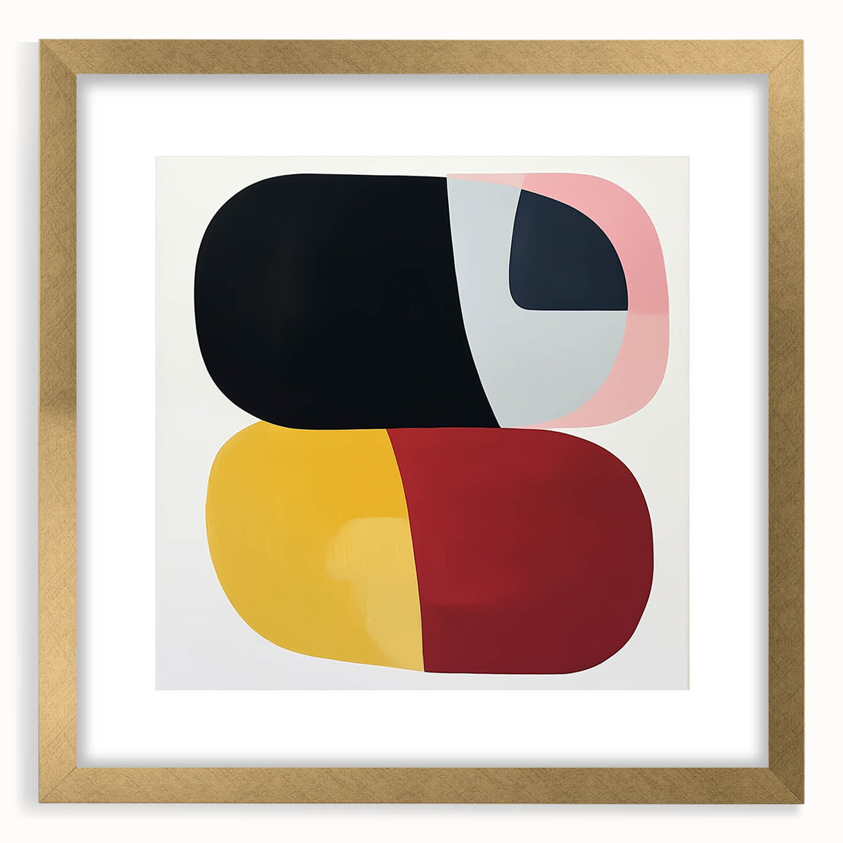 Abstract Art Prints – Bold Modern Color Blocks in Red and Yellow