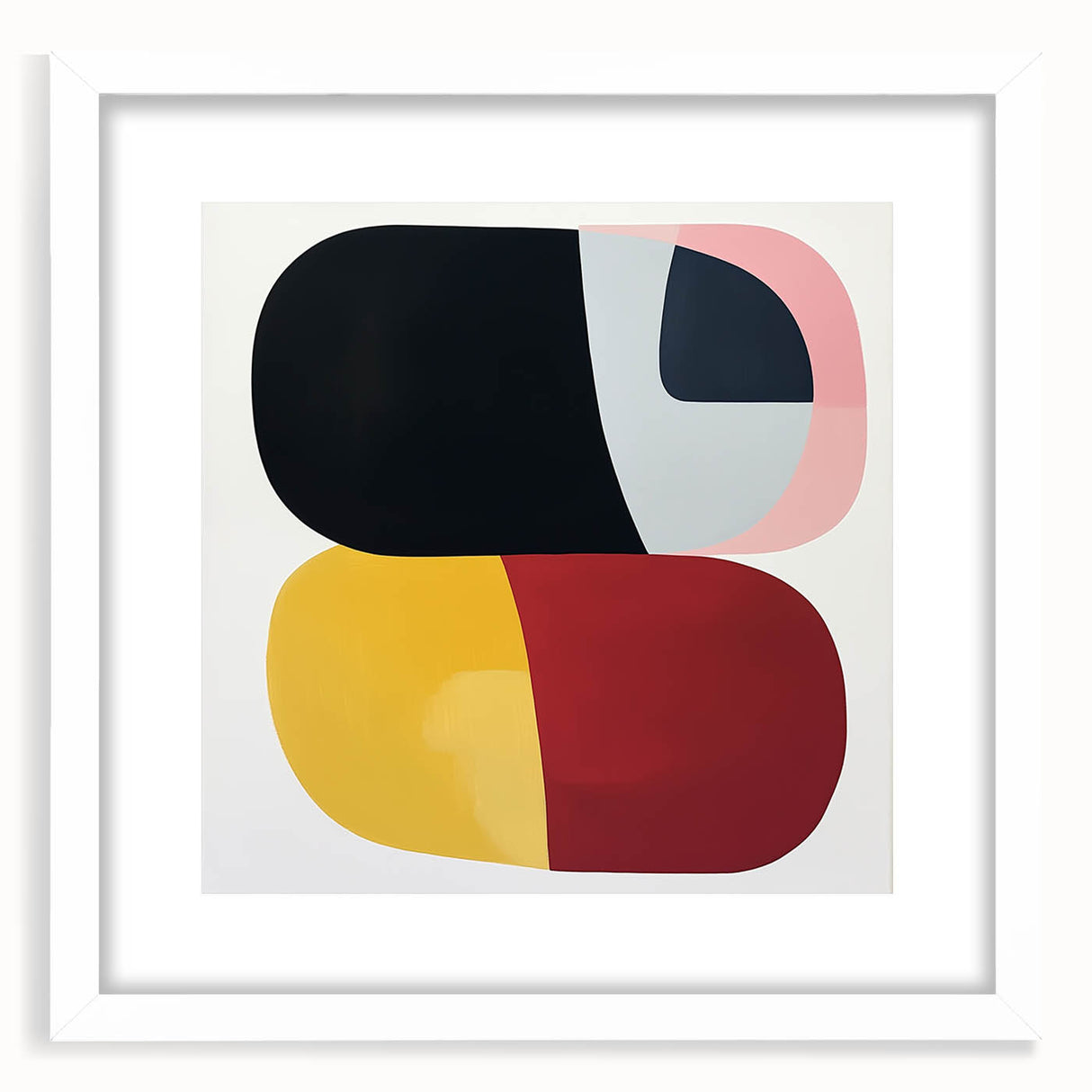 Abstract Art Prints – Bold Modern Color Blocks in Red and Yellow