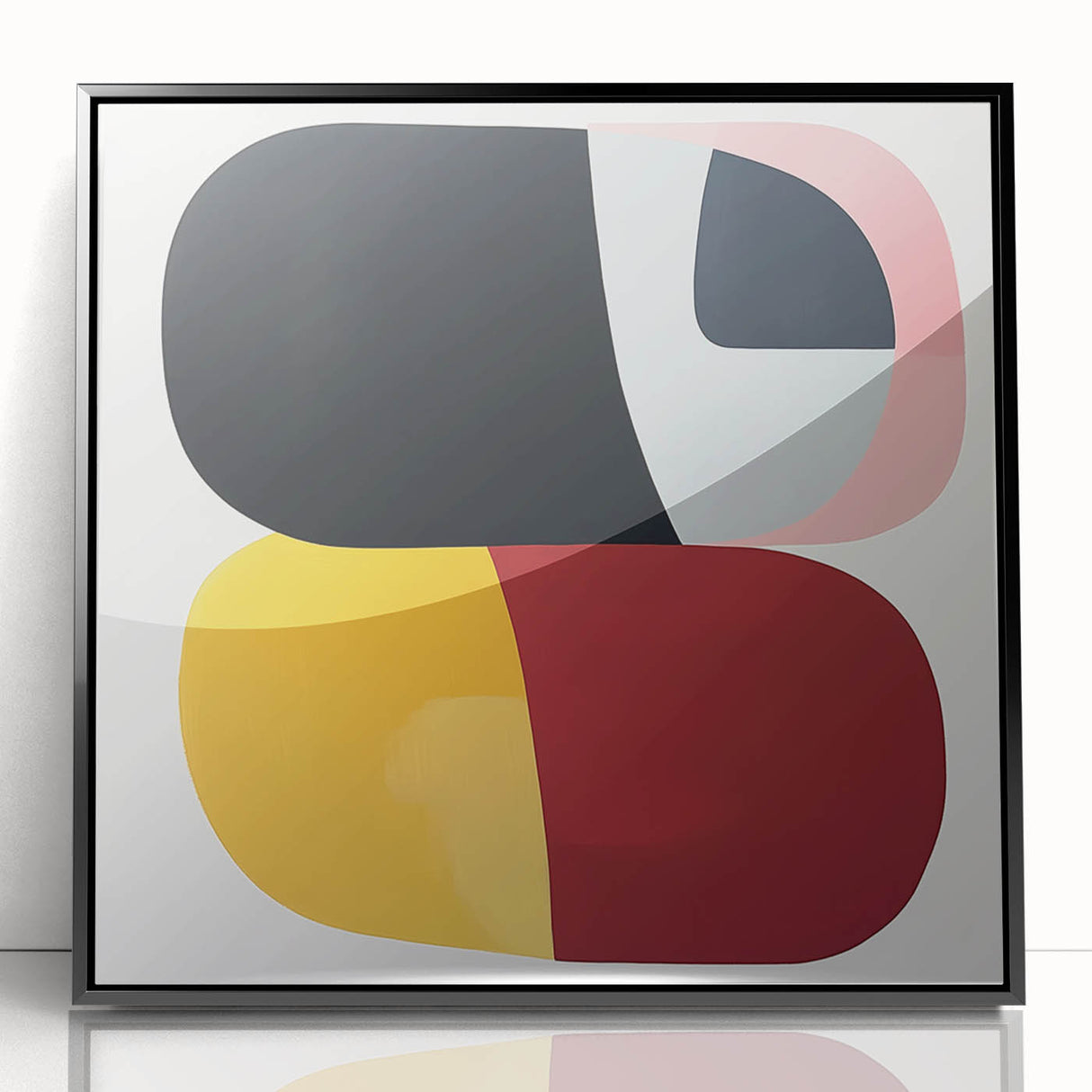 Abstract Art Prints – Bold Modern Color Blocks in Red and Yellow