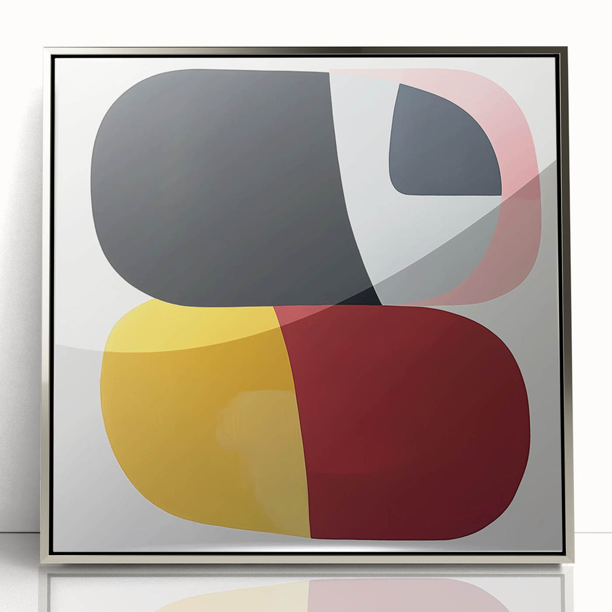 Abstract Art Prints – Bold Modern Color Blocks in Red and Yellow