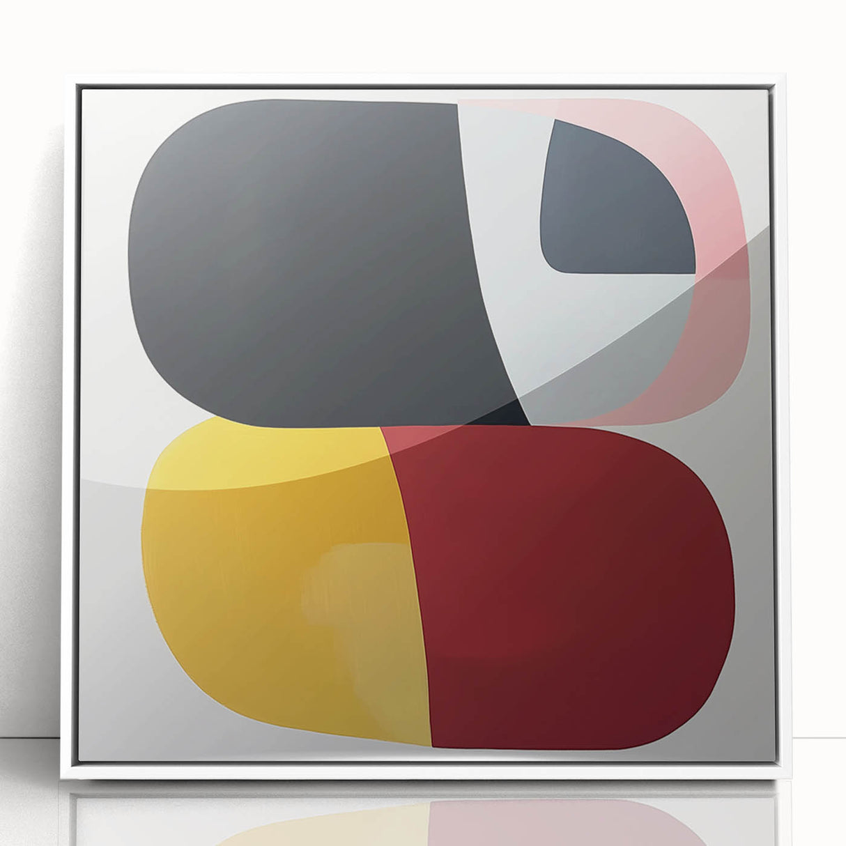 Abstract Art Prints – Bold Modern Color Blocks in Red and Yellow