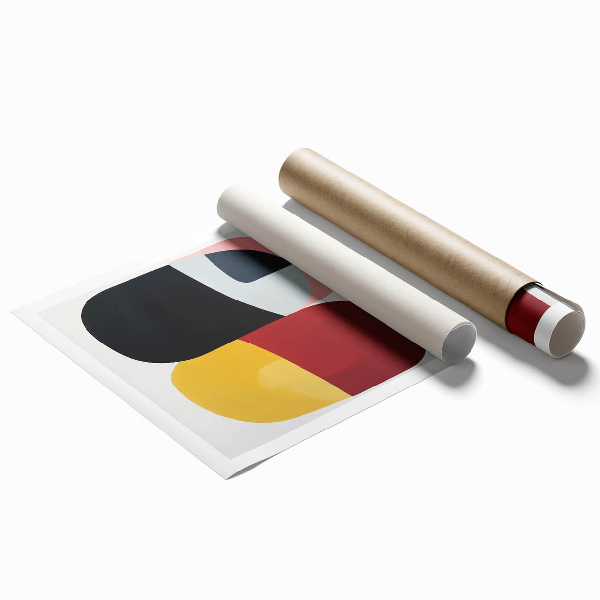 Abstract Art Prints – Bold Modern Color Blocks in Red and Yellow