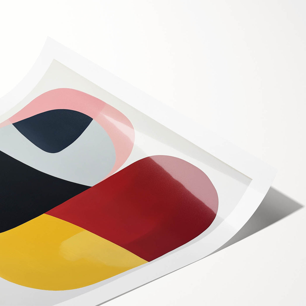 Abstract Art Prints – Bold Modern Color Blocks in Red and Yellow