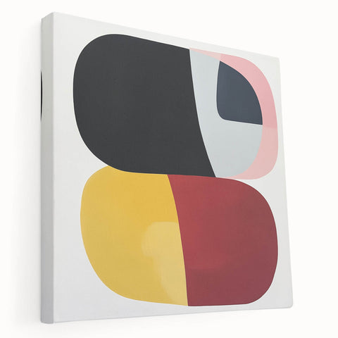 Abstract Art Prints – Bold Modern Color Blocks in Red and Yellow