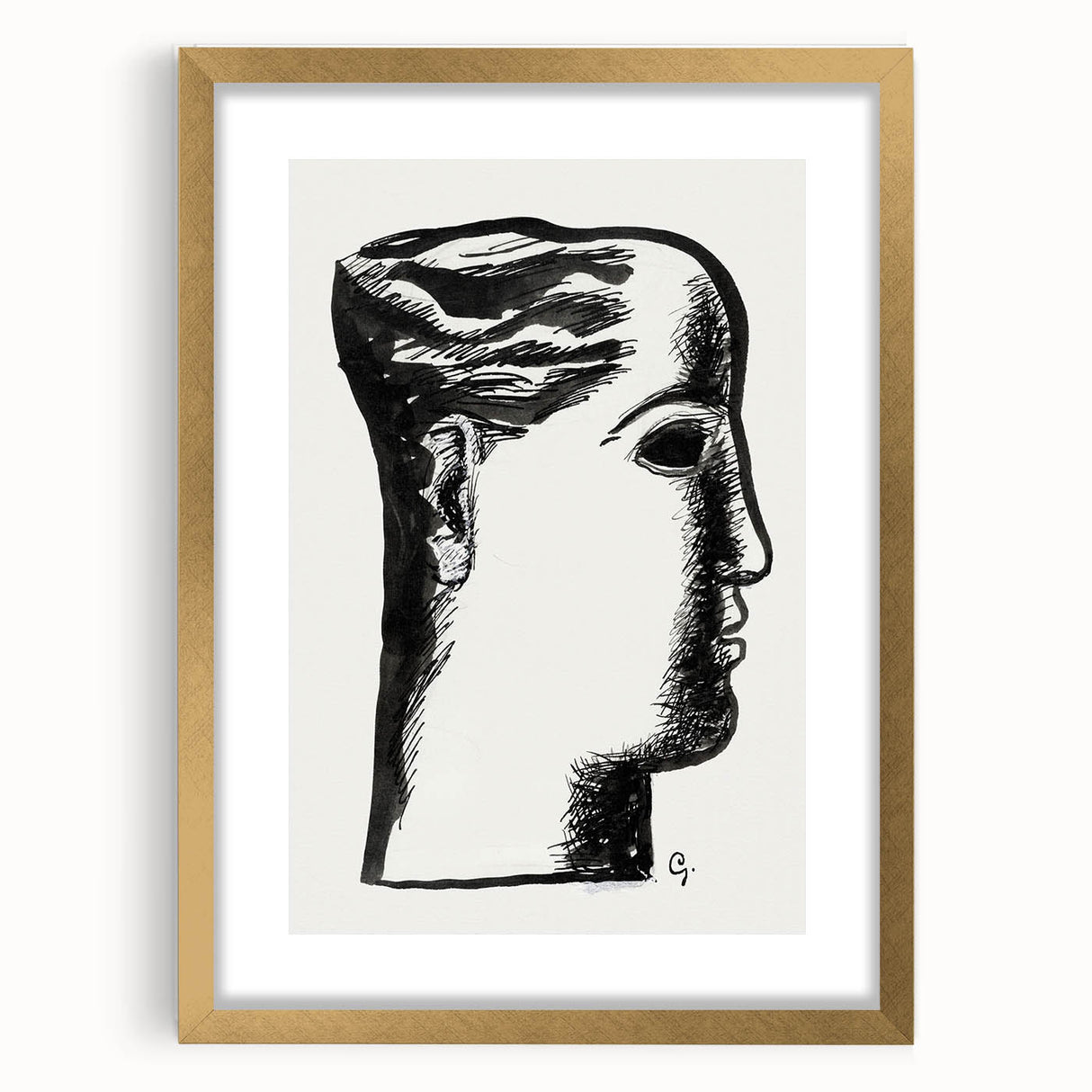 Expressionist Art - "Woman's Head" by Leo Gestel - Bold Profile Design