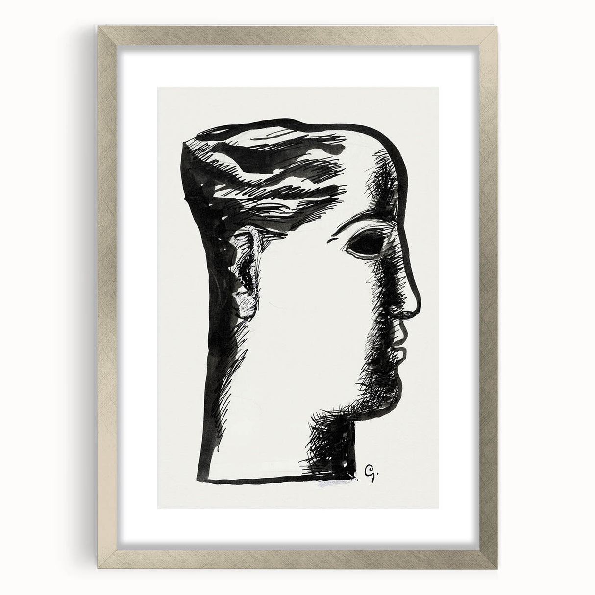 Expressionist Art - "Woman's Head" by Leo Gestel - Bold Profile Design