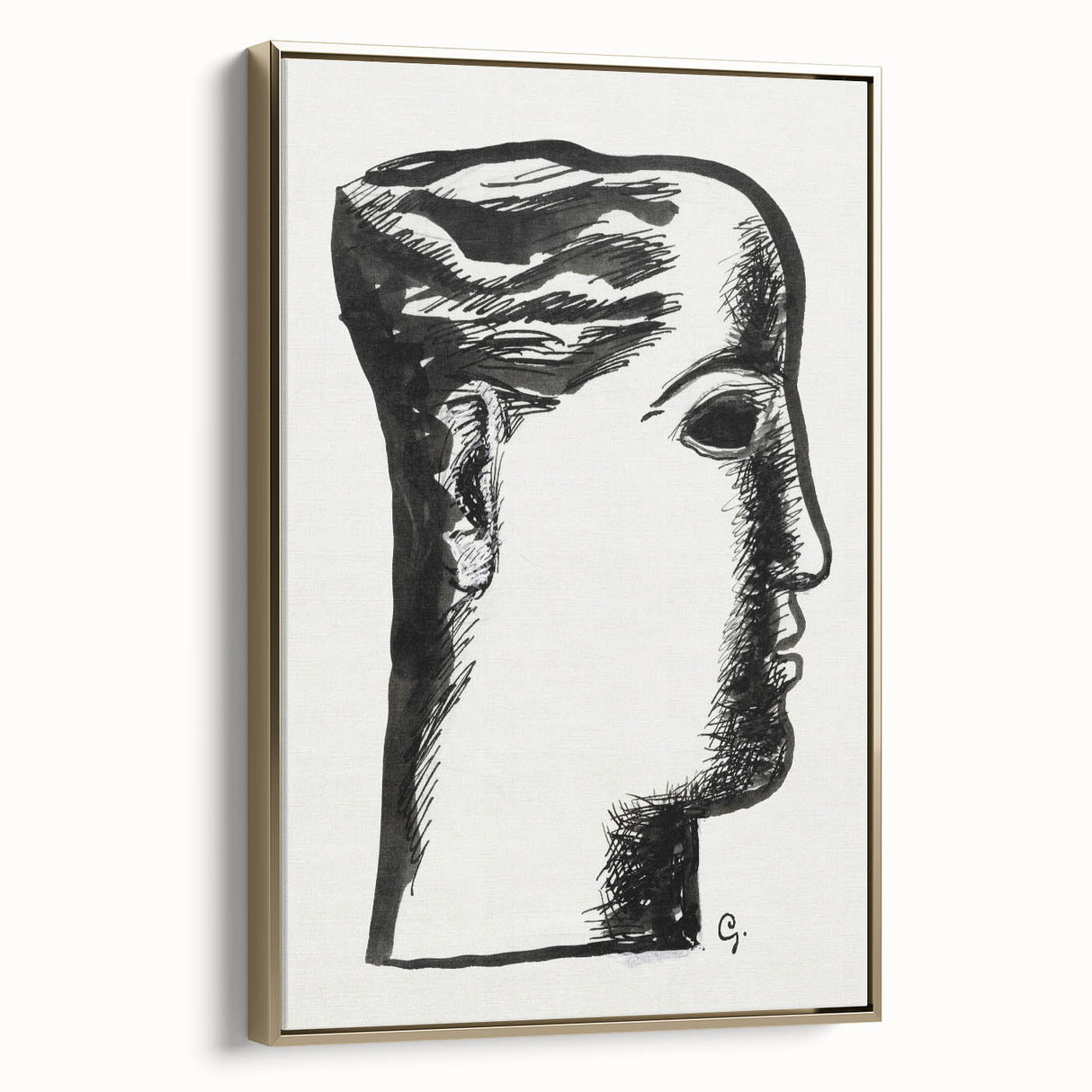 Expressionist Art - "Woman's Head" by Leo Gestel - Bold Profile Design