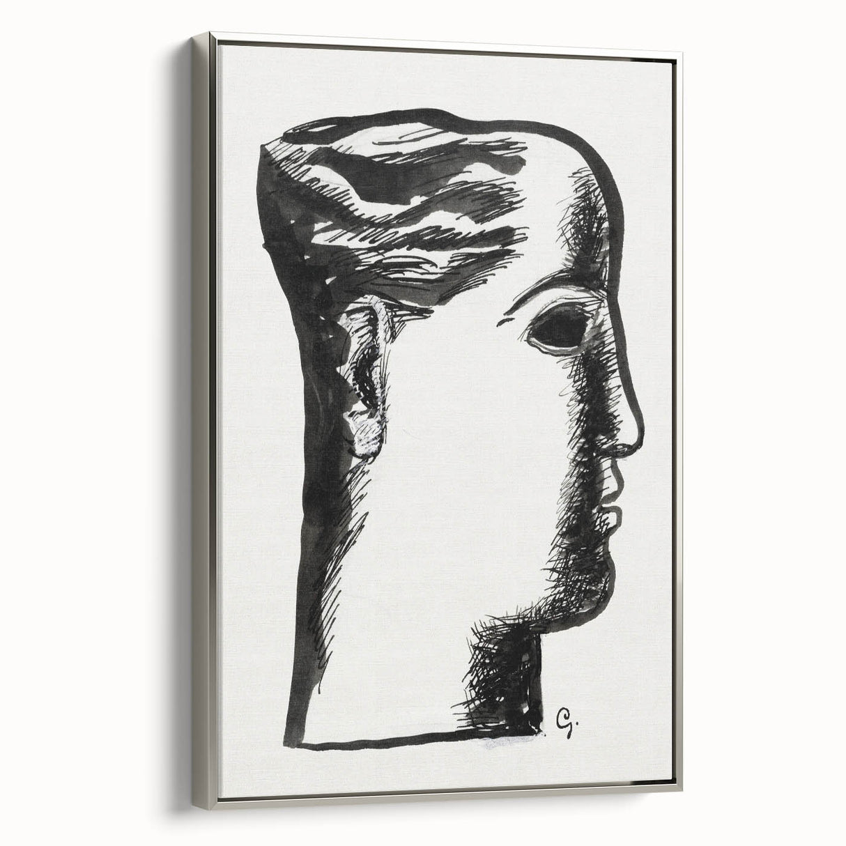 Expressionist Art - "Woman's Head" by Leo Gestel - Bold Profile Design