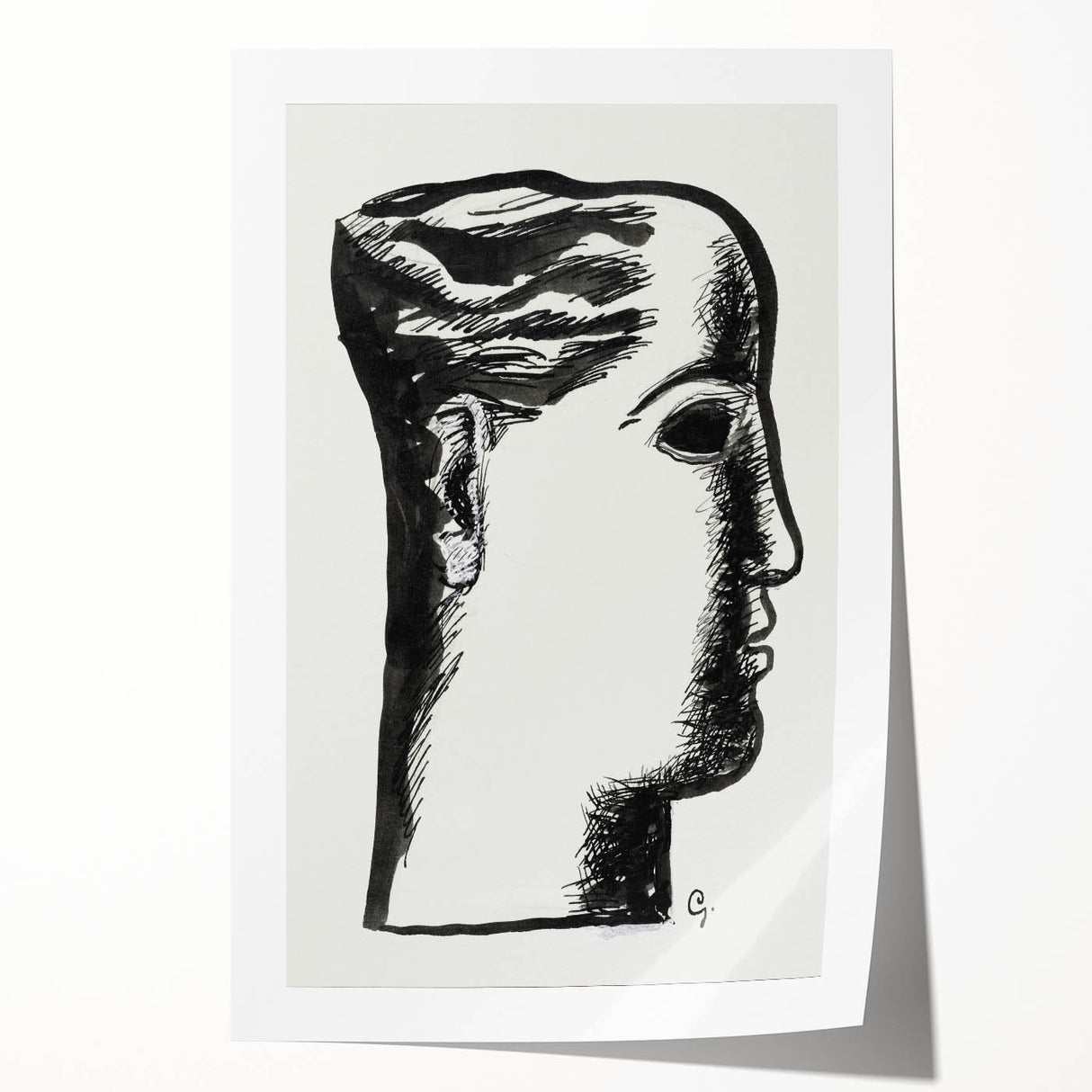 Expressionist Art - "Woman's Head" by Leo Gestel - Bold Profile Design