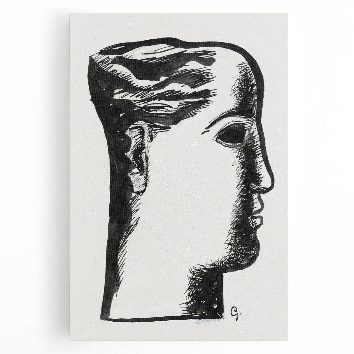 Expressionist Art - "Woman's Head" by Leo Gestel - Bold Profile Design