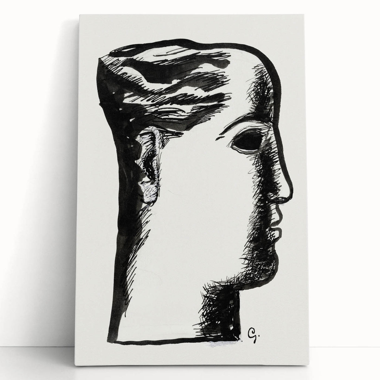 Expressionist Art - "Woman's Head" by Leo Gestel - Bold Profile Design