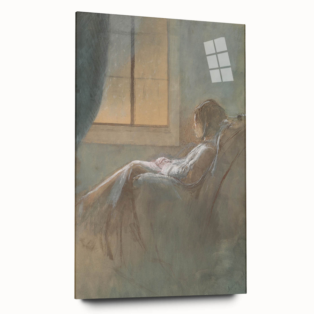 Old Woman Sitting - Romanticism Art by László Mednyánszky