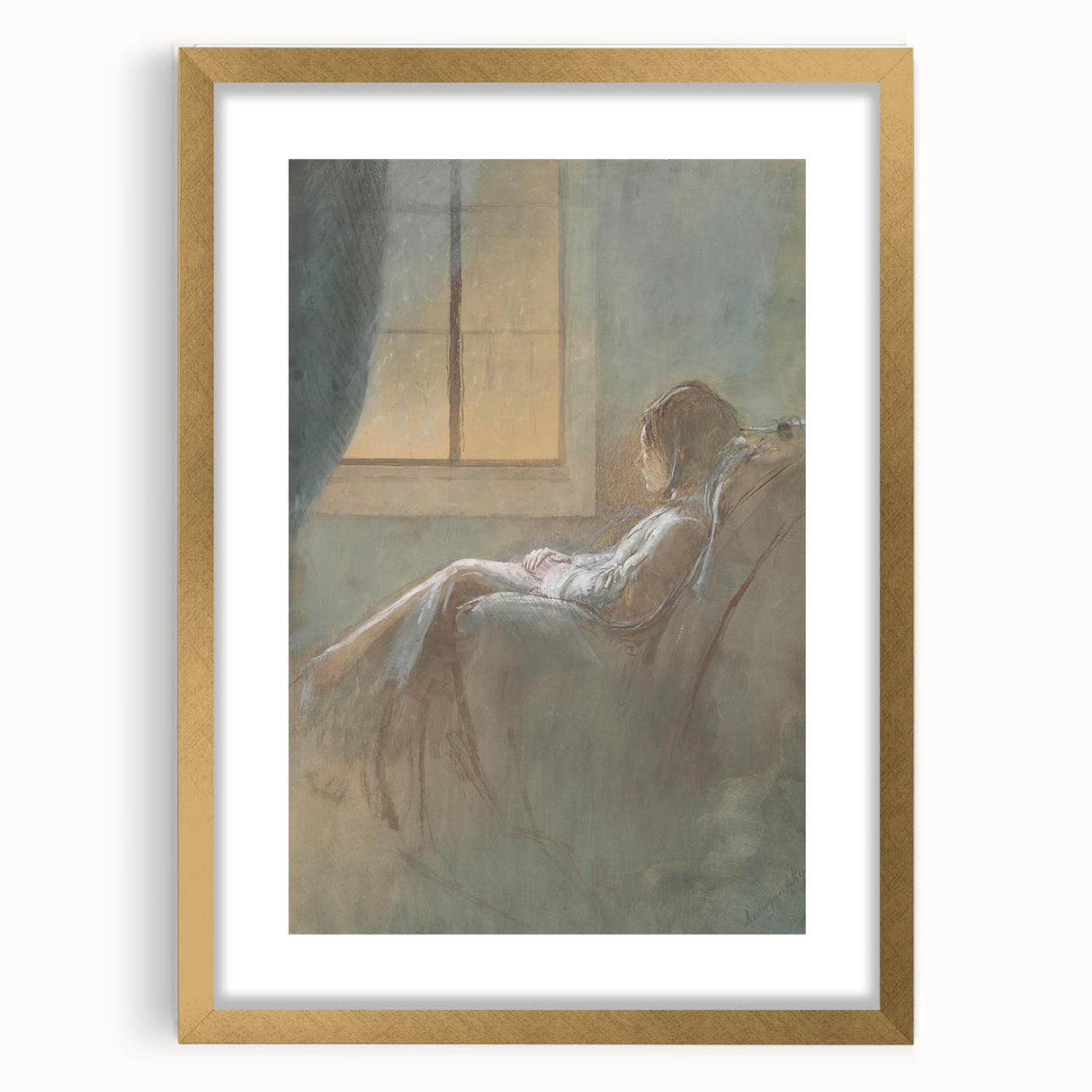 Old Woman Sitting - Romanticism Art by László Mednyánszky