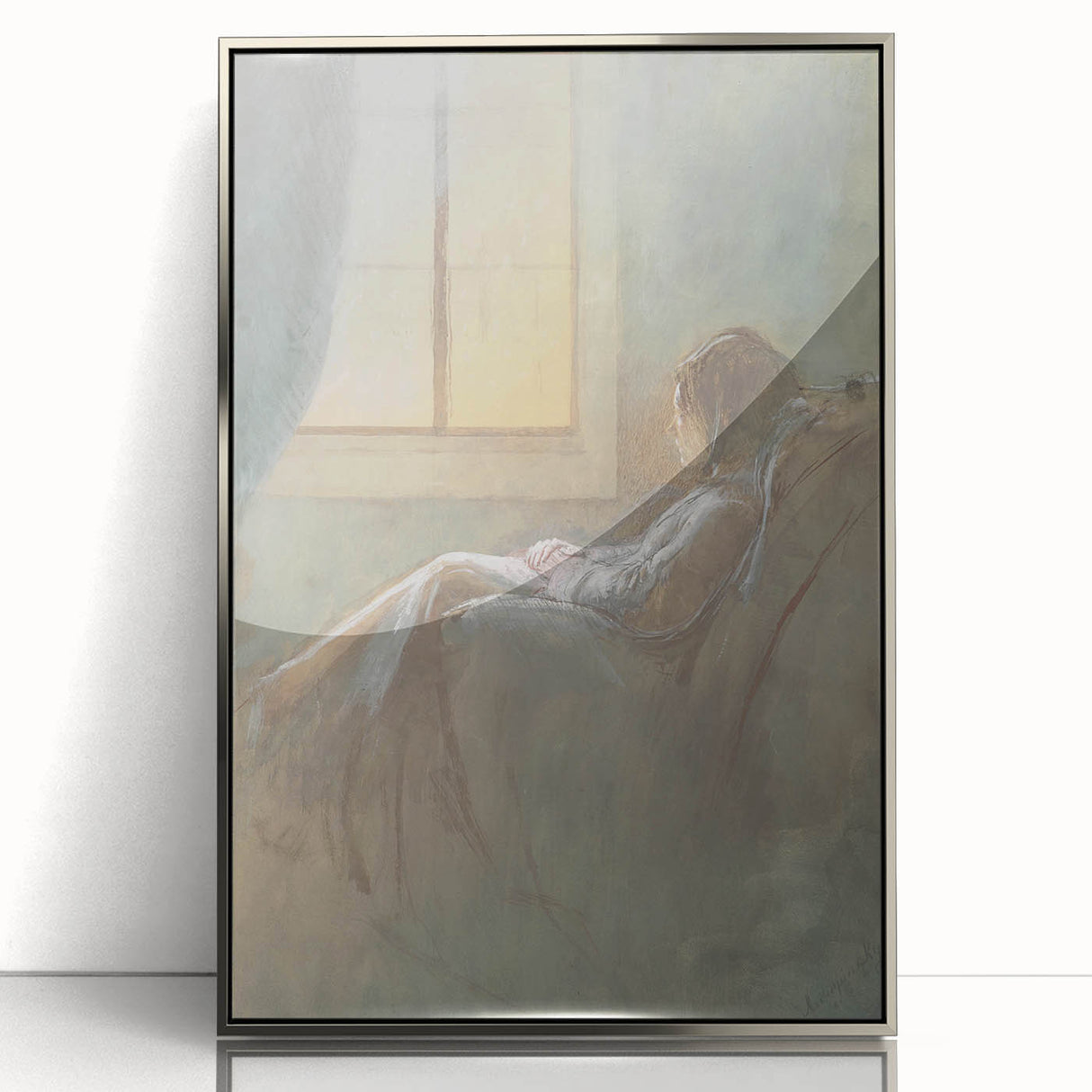 Old Woman Sitting - Romanticism Art by László Mednyánszky