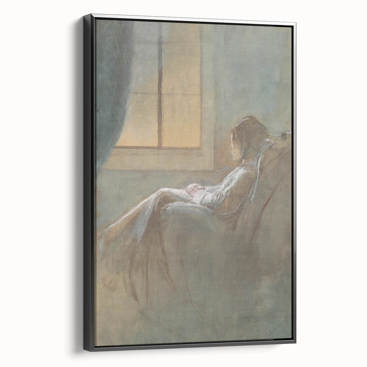 Old Woman Sitting - Romanticism Art by László Mednyánszky