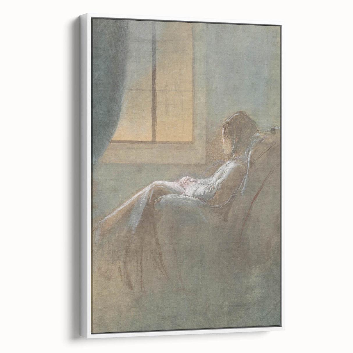 Old Woman Sitting - Romanticism Art by László Mednyánszky